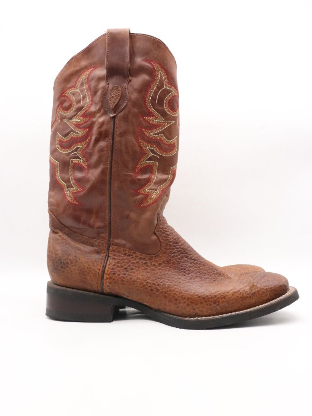 FERRINI Toro Men's Size 13 Square Toe Brandy Western Boots Brown Leather